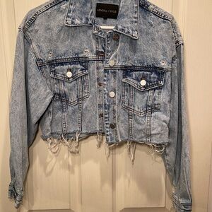 Kendall & Kylie Light Blue Cropped Denim Jacket
